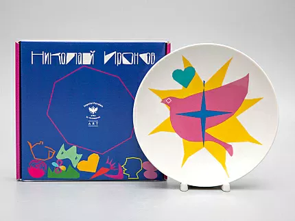 Декоративная тарелка в подарочной упаковке 195 мм, форма Эллипс рисунок Sun bird 2, арт. 81.29504.00.1