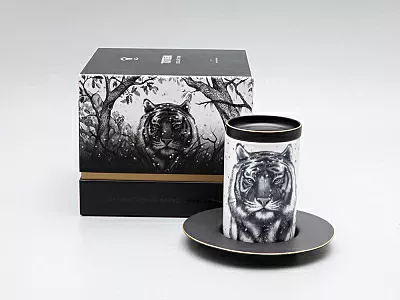 Бокал с блюдцем Тотем в подарочной упаковке, рисунок Тигр арт. 81.30082.00.1