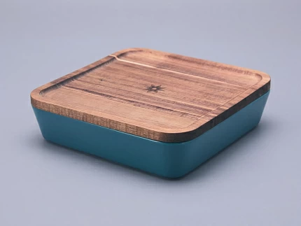 Набор для запекания с деревянной крышкой (2 предмета) в подарочной упаковке, форма Стандартная, рисунок Календа, арт 42.00075.00.1