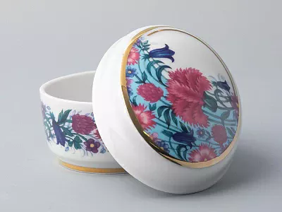 Туалетная коробочка форма Овальная рисунок Вечное лето арт. 80.66147.00.1