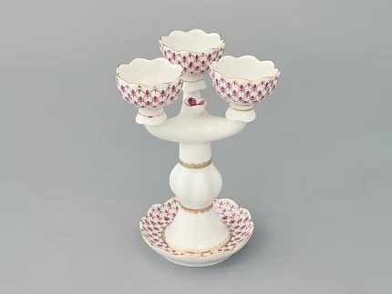 Подсвечник Трехрожковый Тюльпан Сетка-Блюз арт. 80.50232.00.1 Подсвечник Трехрожковый Тюльпан Сетка-Блюз арт. 80.50232.00.1