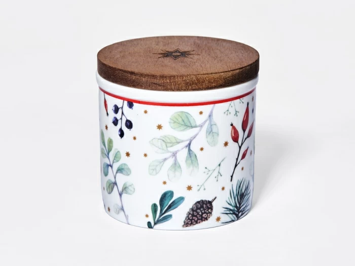 Набор банок 80 мм с деревянной крышкой (3 предмета), в подарочной упаковке, форма Стандартная, рисунок Календа, арт 42.00071.00.1, 