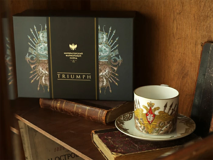 Чашка с блюдцем в подарочной упаковке, форма Охотничий, рисунок Триумф Золотой орел, арт. 81.32469.00.1, 