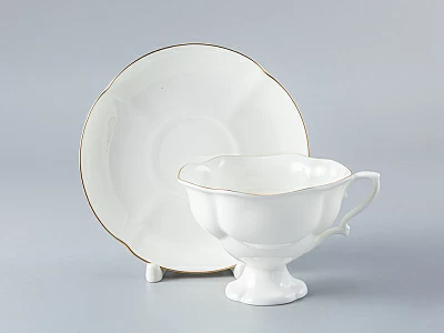 Трехпредметный комплект чайный форма Наташа рисунок Золотая лента 220 мл арт. 81.15671.00.1