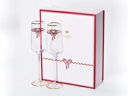 Набор из 2-х бокалов для шампанского 250 мл, в подарочной упаковке, рисунок Календа арт 14.11462.07, 