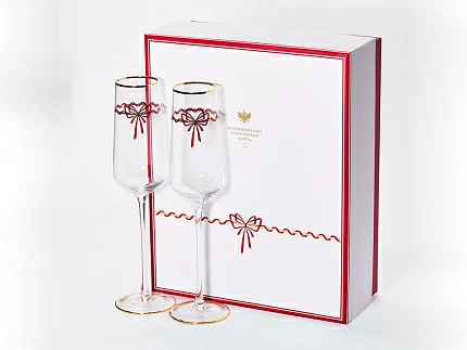 Набор из 2-х бокалов для шампанского 250 мл, в подарочной упаковке, рисунок Календа арт 14.11462.07