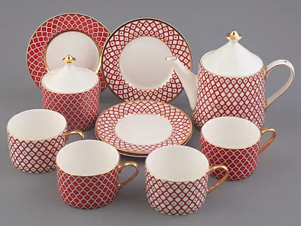 Сервиз чайный форма Идиллия рисунок Скарлетт, 4 персоны 10 предметов, арт. 81.27756.00.1