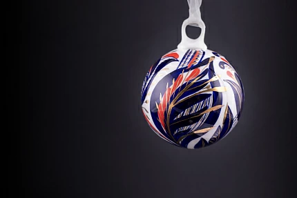 Елочная игрушка Шар, рисунок Цветок счастья, арт 60.15218.00.1