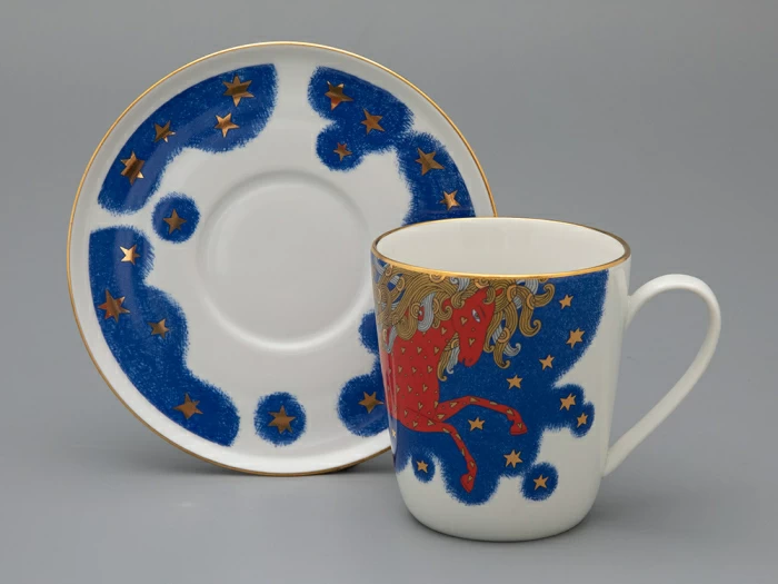 Чашка с блюдцем чайная, форма Колокол рисунок Год лошади, арт. 81.33964.00.1, 