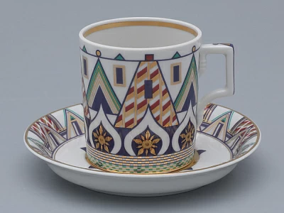 Чашка с блюдцем чайная, форма Гербовая, рисунок Великая Русь 1, арт. 81.31999.00.1 Чашка с блюдцем чайная, форма Гербовая, рисунок Великая Русь 1, арт. 81.31999.00.1
