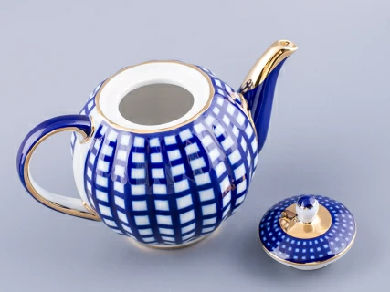 Чайник заварочный Тюльпан Кобальтовая клетка 600 мл арт. 80.03048.00.1, 