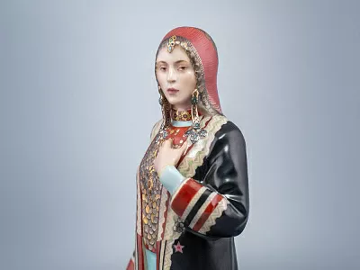 Скульптура Народности России малого размера, Башкирка, арт 82.99369.00.1