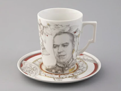 Бокал с блюдцем в подарочной упаковке, форма Гранд, рисунок Маршалы Победы Георгий Жуков, арт. 81.33243.00.1, 