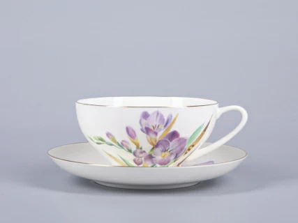Чашка с блюдцем чайная 300 мл форма Купольная рисунок Freesia арт. 81.29659.00.1, 