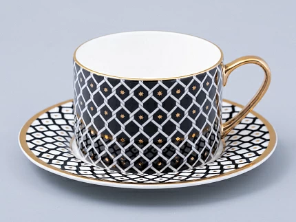 Чашка с блюдцем 250 мл форма Идиллия рисунок Неро арт. 81.31117.00.1 Чашка с блюдцем 250 мл форма Идиллия рисунок Неро арт. 81.31117.00.1