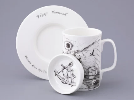 Бокал с крышкой в подарочной упаковке, форма Top. рисунок Путь на Север, арт. 81.32934.00.1, 