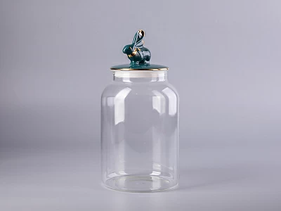 Подарочный набор Банка с фарфоровой крышкой Кролик изумруд арт. 14.10076.07