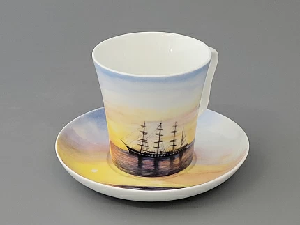 Бокал с блюдцем форма Ленинградский рисунок Барк арт. 81.27471.00.1