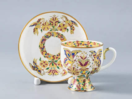 Сервиз кофейный, форма Классическая-2, рисунок Золотые бабочки, 6 персон 20 предметов  арт. 81.13777.00.1, 