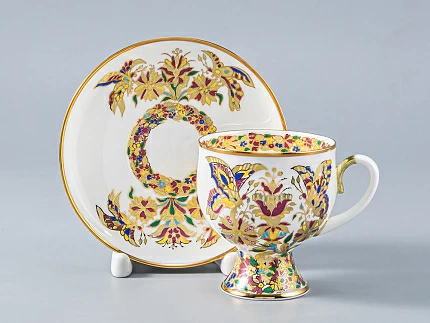 Сервиз кофейный, форма Классическая-2, рисунок Золотые бабочки, 6 персон 20 предметов  арт. 81.13777.00.1