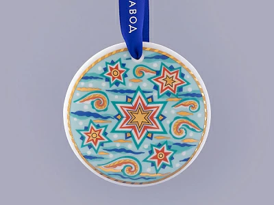 Подарочный набор Ёлочная игрушка, форма Сфера, рисунок Три стихии Змея, арт. 81.32609.00.1