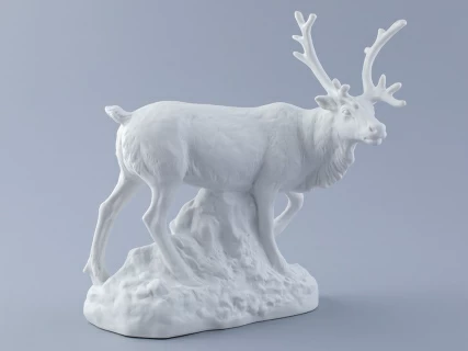 Скульптура Северный олень Белый бисквит арт. 82.41548.00.1, 