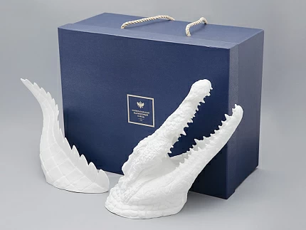 Подарочный набор Крокодил голова и хвост, рисунок Белый, арт. 81.32755.00.1 Подарочный набор Крокодил голова и хвост, рисунок Белый, арт. 81.32755.00.1