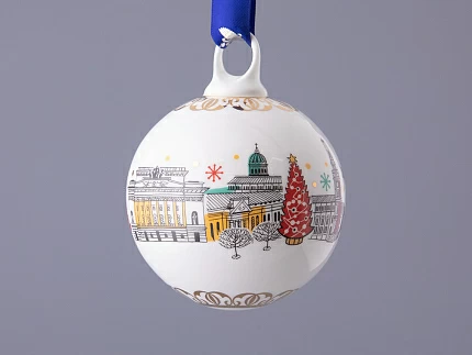 Подарочный набор Ёлочных украшений, форма Шар с петелькой, рисунок Рождественский Петербург, арт. 81.32760.00.1 Подарочный набор Ёлочных украшений, форма Шар с петелькой, рисунок Рождественский Петербург, арт. 81.32760.00.1