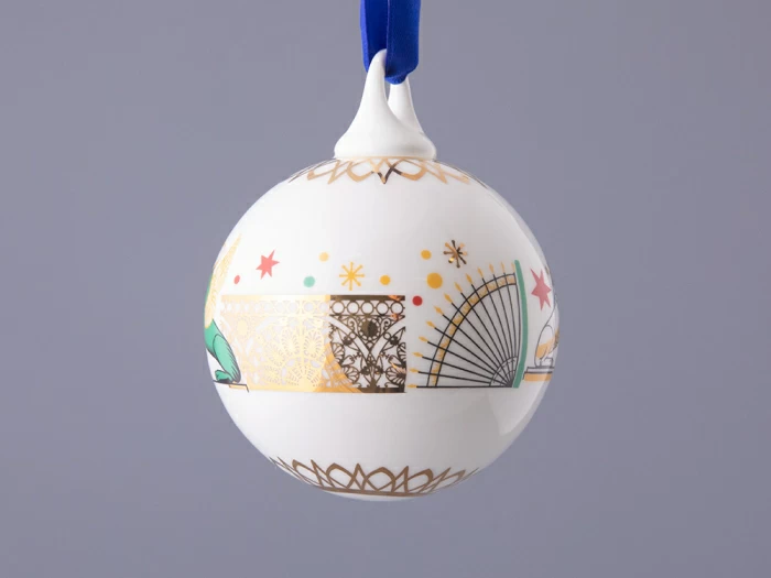 Подарочный набор Ёлочных украшений, форма Шар с петелькой, рисунок Рождественский Петербург, арт. 81.32760.00.1, 
