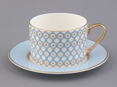 Чашка с блюдцем 250 мл форма Идиллия рисунок Азур 1 арт. 81.26828.00.1