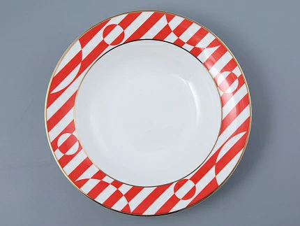 Тарелка глубокая 235 мм Стандартная-2 рисунок Да и нет Красный арт. 80.44738.00.1