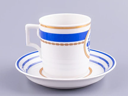 Чашка с блюдцем чайная 220 мл форма Гербовая рисунок Кают-компания № 2 арт. 81.24031.00.1