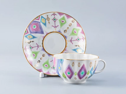 Чашка с блюдцем форма Тюльпан рисунок Перо павлина, арт. 81.27961.00.1, 