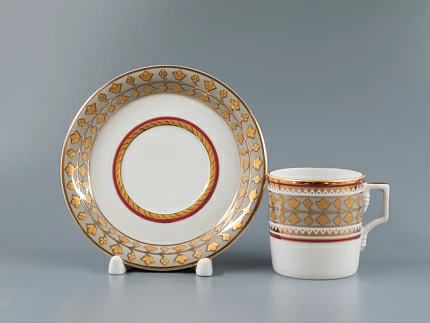 Чашка с блюдцем кофейная форма Гербовая рисунок Бельведер, арт. 81.28342.00.1 Чашка с блюдцем кофейная форма Гербовая рисунок Бельведер, арт. 81.28342.00.1