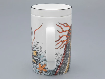 Бокал с крышкой и блюдцем в подарочной упаковке, форма top. рисунок TATTOO Dragon арт. 81.31627.00.1