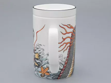 Бокал с крышкой и блюдцем в подарочной упаковке, форма top. рисунок TATTOO Dragon арт. 81.31627.00.1