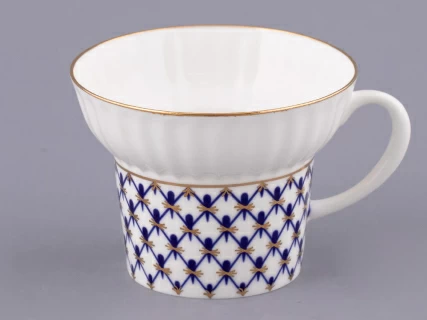 Чашка с блюдцем кофейная 155 мл.,  форма Волна, рисунок Кобальтовая сетка арт. 81.14575.00.1, 