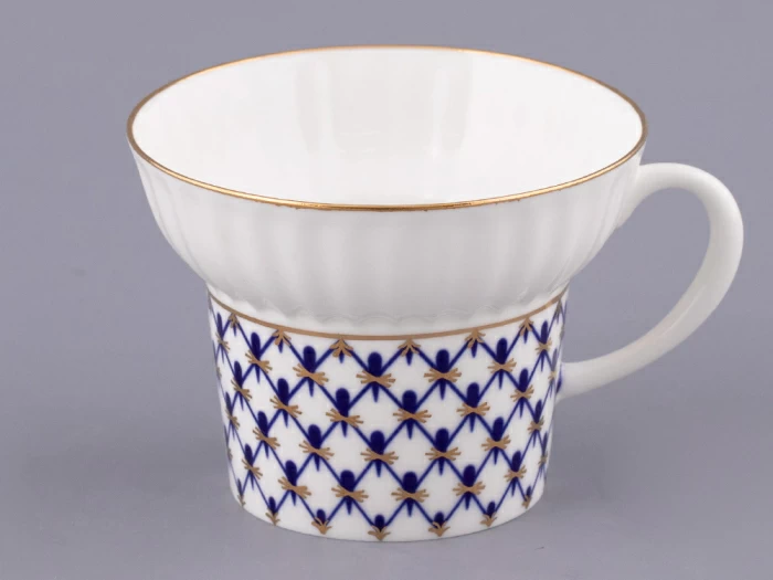 Чашка с блюдцем кофейная 155 мл.,  форма Волна, рисунок Кобальтовая сетка арт. 81.14575.00.1, 