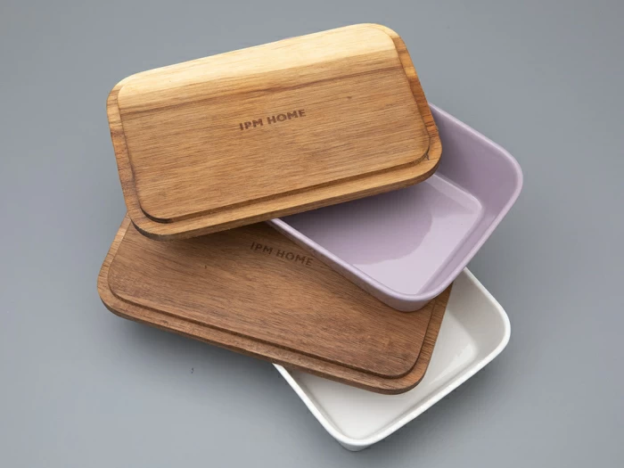 Набор для запекания с деревянной крышкой (2 предмета) форма Стандартная, рисунок Monplaisir Violet,в упаковке арт 42.00058.00.1, 