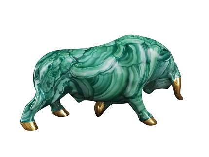 Скульптура Коррида бык Малахитовый, арт. 82.36585.00.1