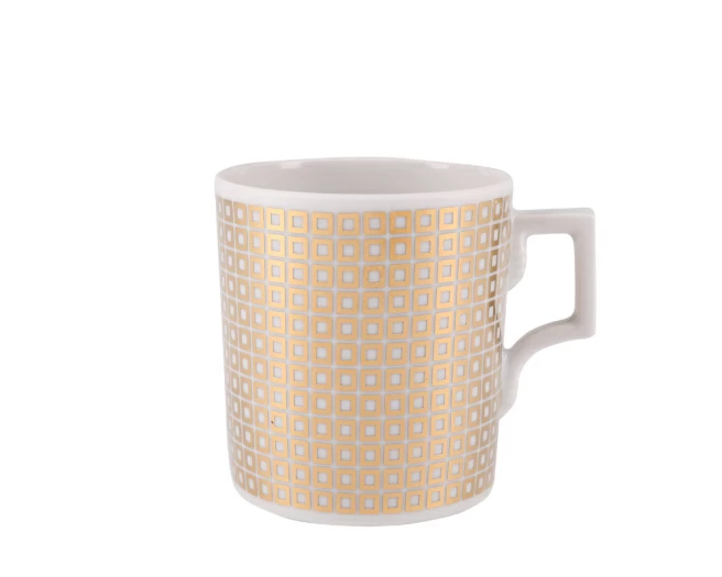 Чашка с блюдцем чайная форма Гербовая рисунок Зазеркалье. Квадраты, арт. 81.27710.00.1, 