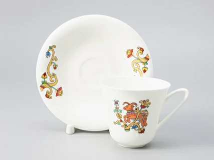 Сервиз чайный форма Сад рисунок Русские сказки, 6 персон 15 предметов, арт. 81.28417.00.1,  Сервиз чайный форма Сад рисунок Русские сказки, 6 персон 15 предметов, арт. 81.28417.00.1,