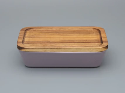 Набор для запекания с деревянной крышкой (2 предмета) форма Стандартная, рисунок Monplaisir Violet,в упаковке арт 42.00058.00.1, 