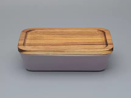 Набор для запекания с деревянной крышкой (2 предмета) форма Стандартная, рисунок Monplaisir Violet,в упаковке арт 42.00058.00.1