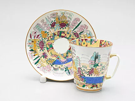 Чашка с блюдцем кофейная 165 мл форма Майская рисунок Весна арт. 81.10505.00.1