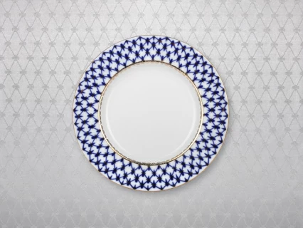 Подарочный набор Скатерть 145х145 Кобальтовая сетка Серебристая арт. 14.01064.02, 