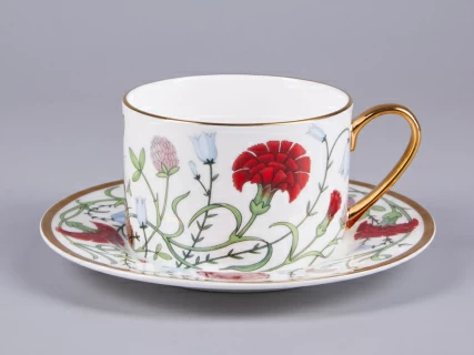 Чашка с блюдцем 250 мл форма Идиллия рисунок Сад Алисы арт. 81.30747.00.1, 