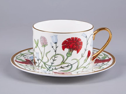 Чашка с блюдцем 250 мл форма Идиллия рисунок Сад Алисы арт. 81.30747.00.1