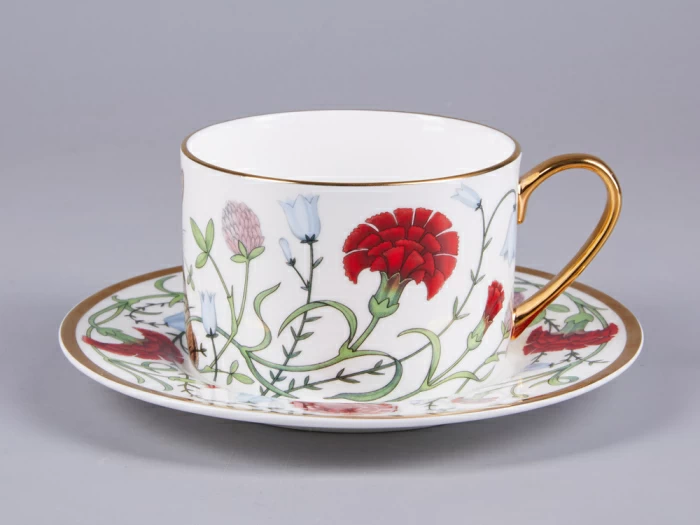 Чашка с блюдцем 250 мл форма Идиллия рисунок Сад Алисы арт. 81.30747.00.1, 