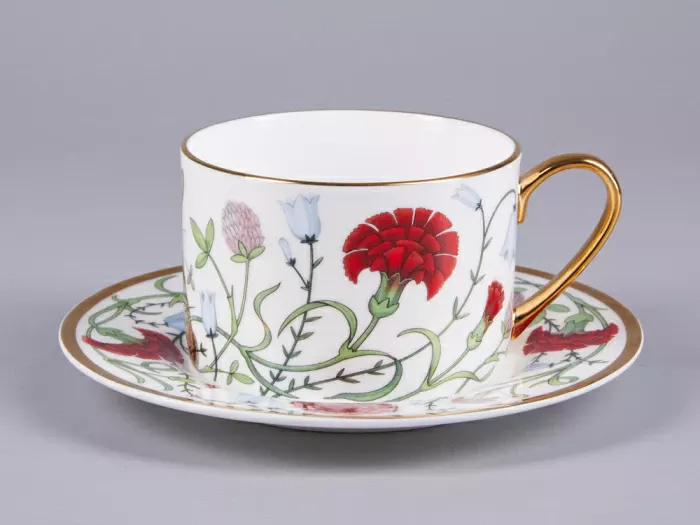 Чашка с блюдцем 250 мл форма Идиллия рисунок Сад Алисы арт. 81.30747.00.1, 